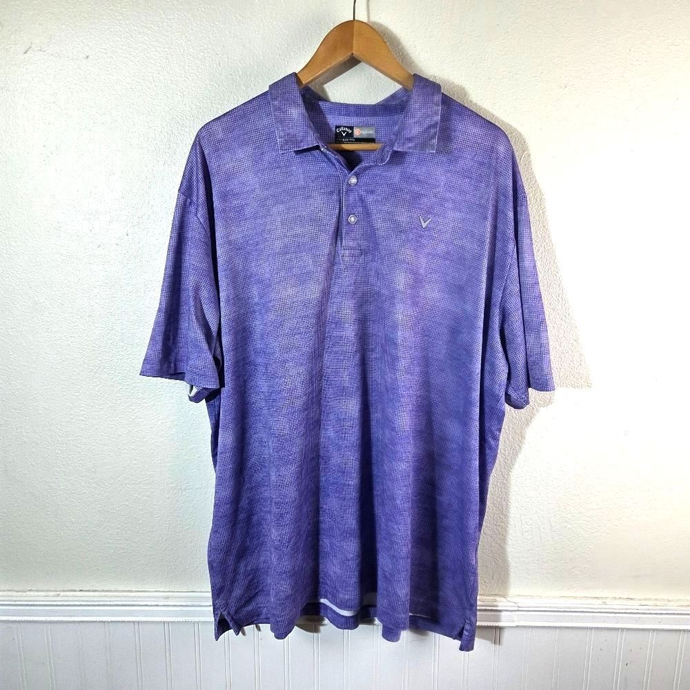 Callaway Opti Dri Golf Polo Shirt Mens XXL Purple Performance Short Sleeve Golf